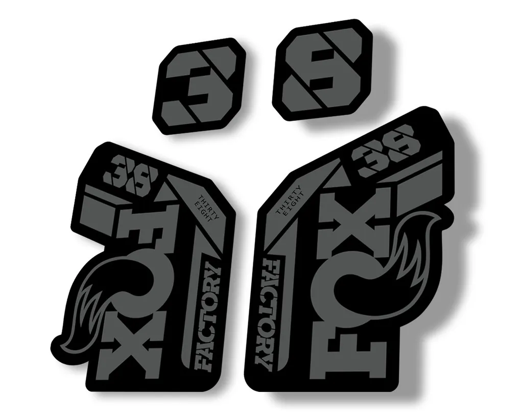 FOX 38 2021 Factory Forks Suspension Decals Sticker Set Adhesive Gray - 1