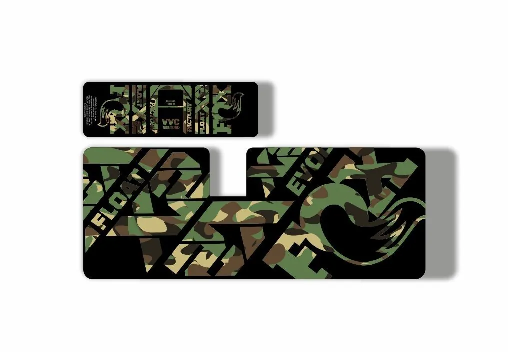 FOX Float X2 2021 MTB Rear Shock Suspension Sticker Adhesive Decal Kit Camo - 1