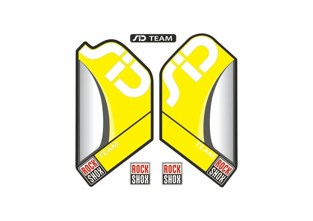 Rock Shox SID Team Mountain Bike Cycling Factory Style Decal Kit Sticker Yellow - 1
