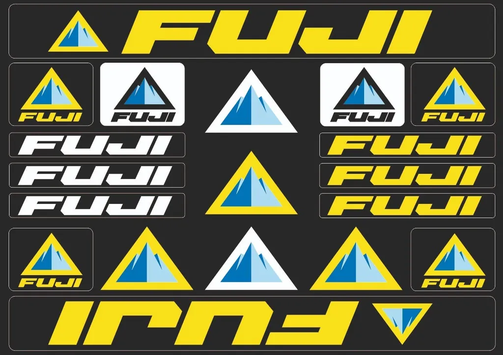 Bicycle Vinyl Frame Stickers – Compatible with FUJI Bikes – Yellow - 1