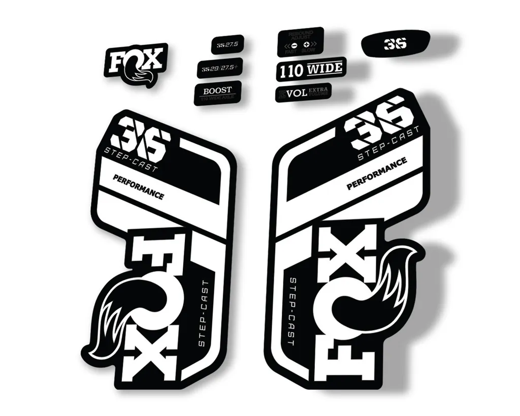 FOX 36 Step Cast SC 2021 Performance Fork Decals Suspension Sticker White - 1