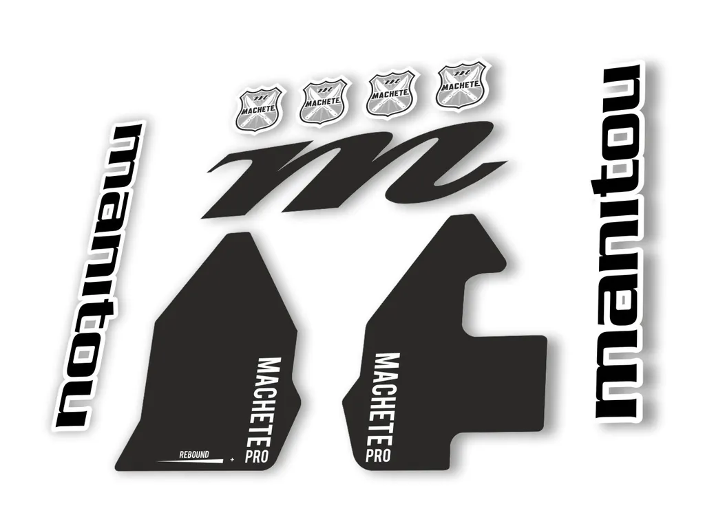 Manitou Machette 100 Pro 2020 Fork Suspension Decal Kit Sticker Black - 1