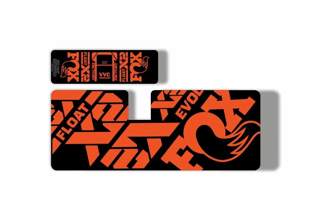 FOX Float X2 2021 MTB Rear Shock Suspension Sticker Adhesive Decal Kit Orange - 1
