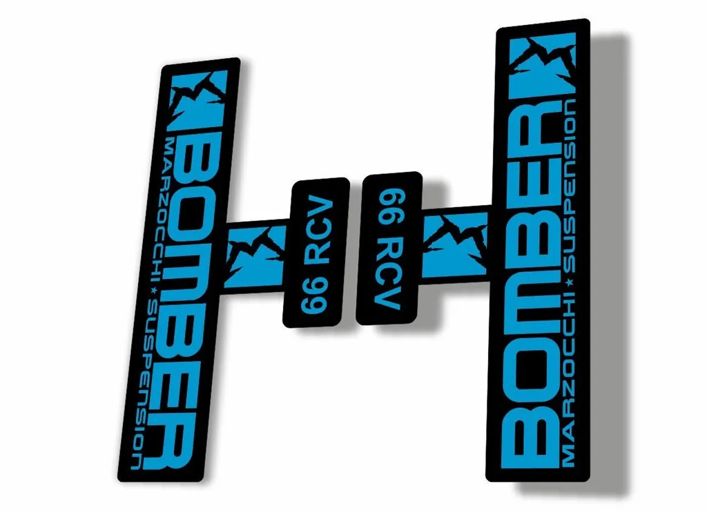 Marzocchi Bomber 66 RCV 2009 Fork Suspension Sticker Decal Kit Adhesive Blue - 1
