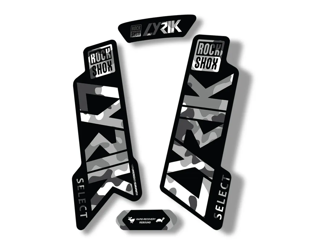Rock Shox LYRIK 2020 ULTIMATE Mountain Bike Cycling Decal Sticker White Camo - 1