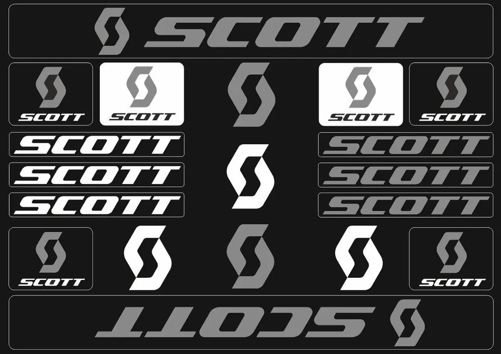 Bicycle Vinyl Stickers – Compatible with Scott Bikes – Gray - 1