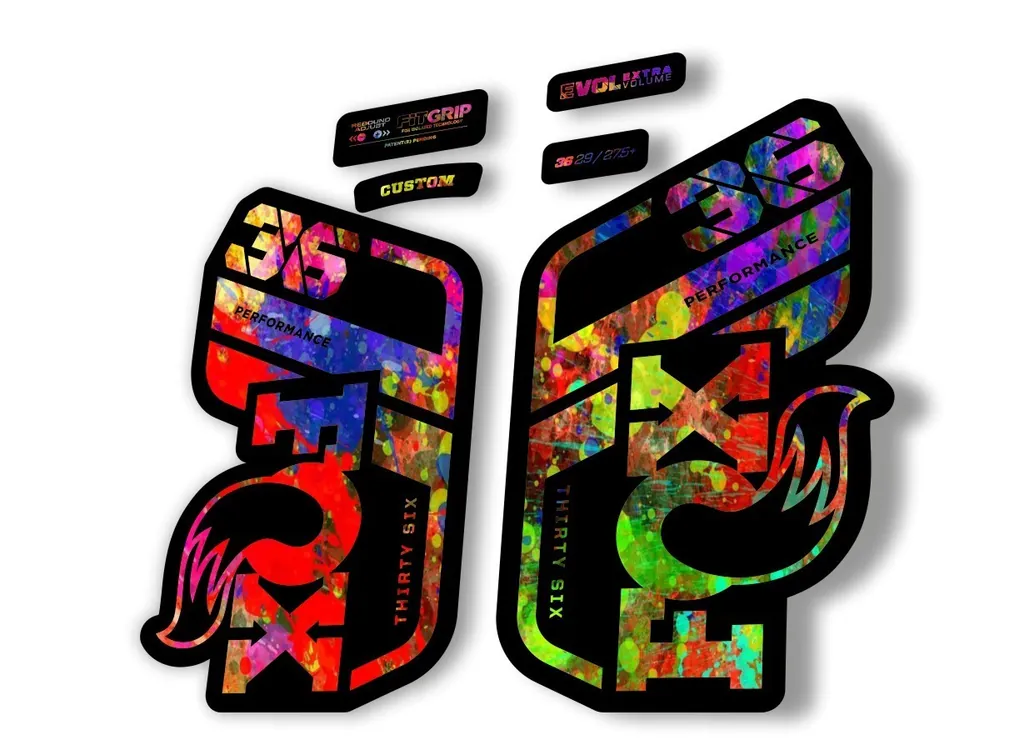 FOX 36 Performance 2021 Factory Fork Decals Suspension Sticker Oil Slick - 1