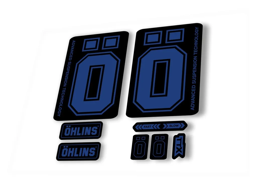 Ohlins DH38 2019 Fork Decal Mountain Bike Cycling Sticker Adhesive Dark Blue - 1
