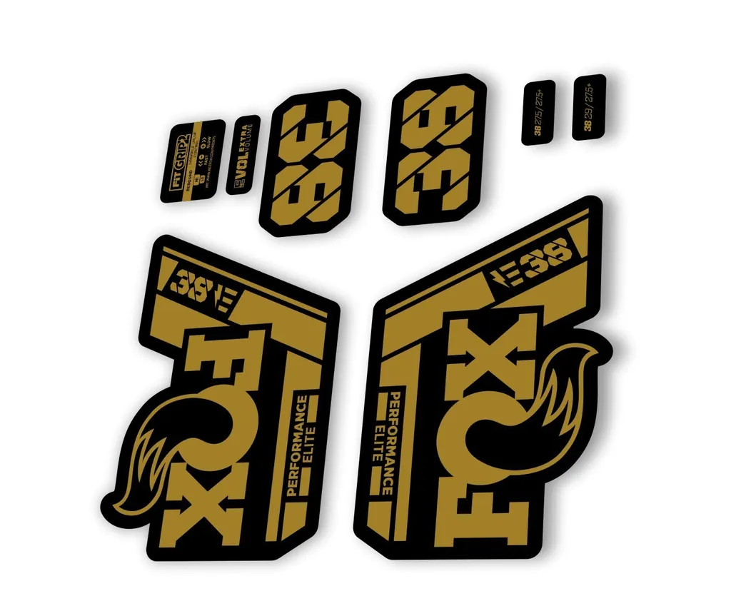 FOX 38 P. Elite E Bike 2021 Forks Suspension Factory Decal Sticker Gold - 1