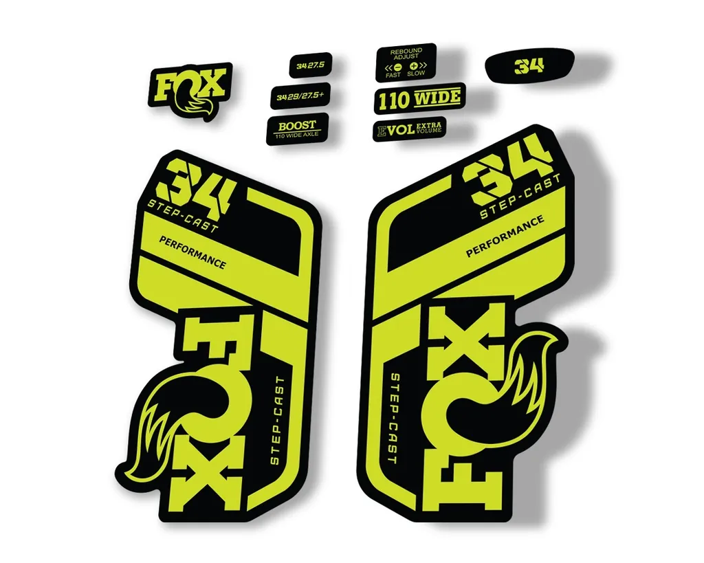 FOX 34 Performance SC 2021 Forks Suspension Factory Decal Sticker Lime Green - 1