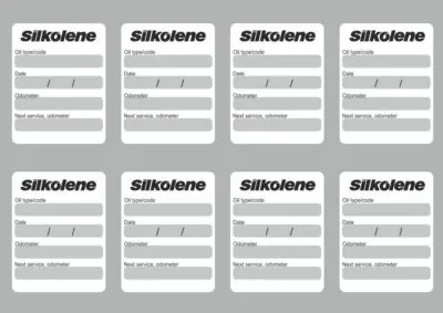 8x SILKOLENE Oil Change Service Reminder Decals Stickers Adhesive Labels Die Cut - 1