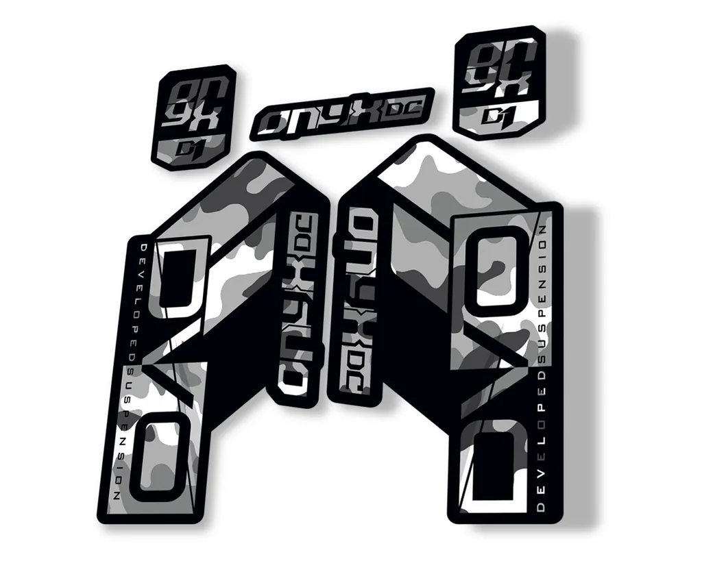 DVO Onyx DC D1 2019 Fork Suspension Sticker Factory Decal Adhesive White Camo - 1