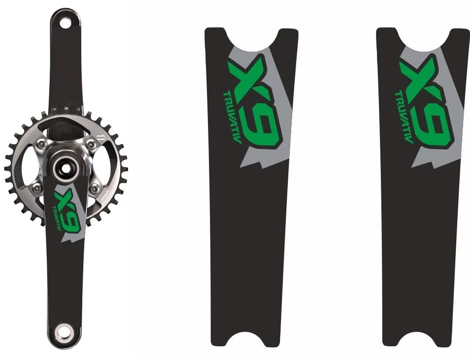Crank Set Stickers Decals MTB SRAM X9 Mountain Bike Bicycle Adhesive 2 Pcs Green - 1