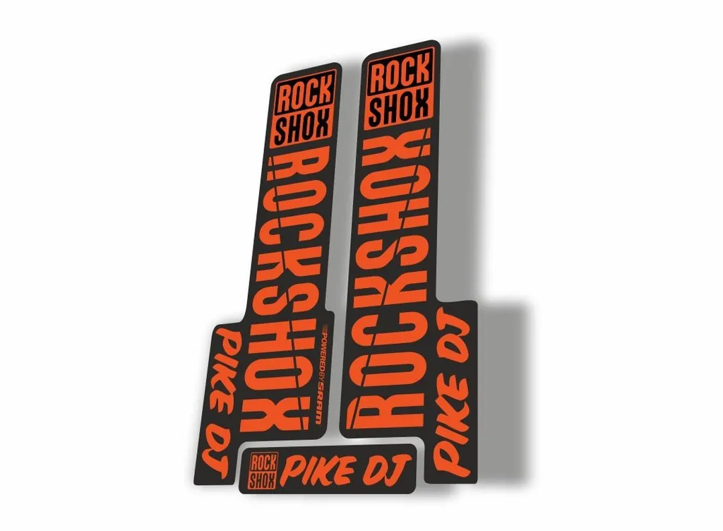 Rock Shox PIKE DJ 2018 Fork Decal Mountain Bike Cycling Sticker Adhesive Orange - 1
