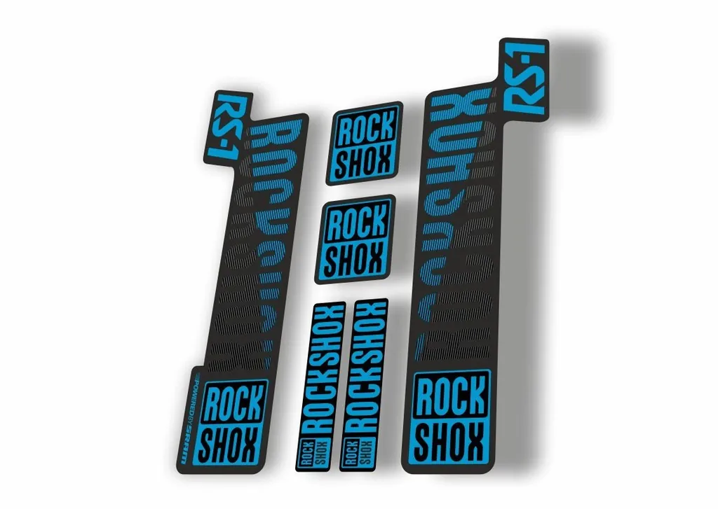 Rock Shox RS1 2018 Fork Decal Mountain Bike Cycling Sticker Adhesive Blue Gray - 1