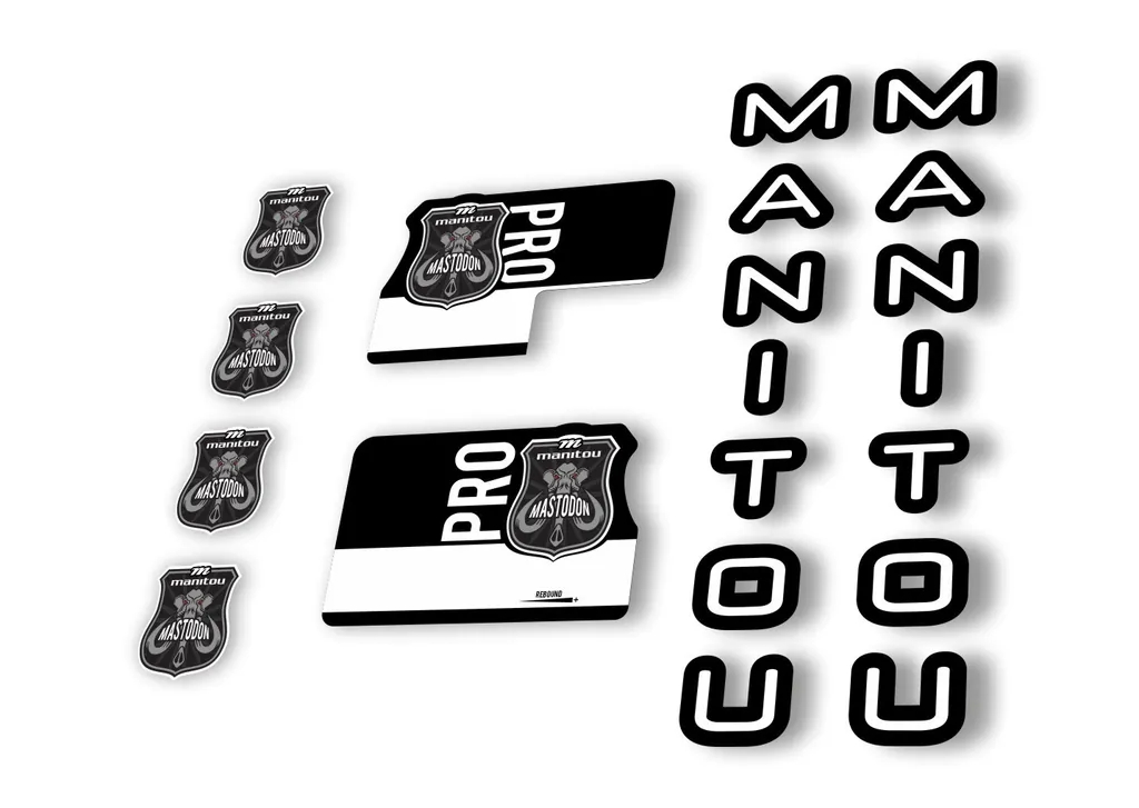 Manitou Mastadon Pro 2020 Fork Suspension Decal Kit Sticker Set White - 1