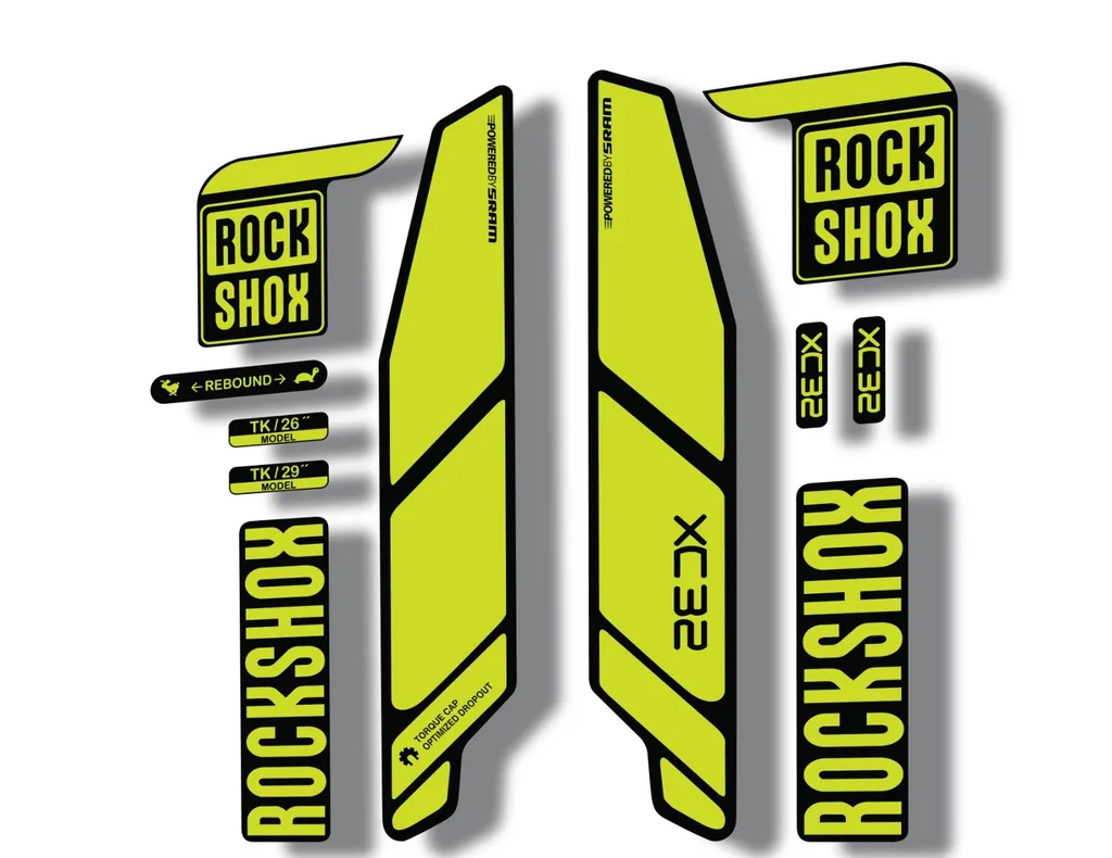 Rock Shox XC32 2014 Fork Decal Mountain Bike Cycling Sticker Adhesive Lime Green - 1