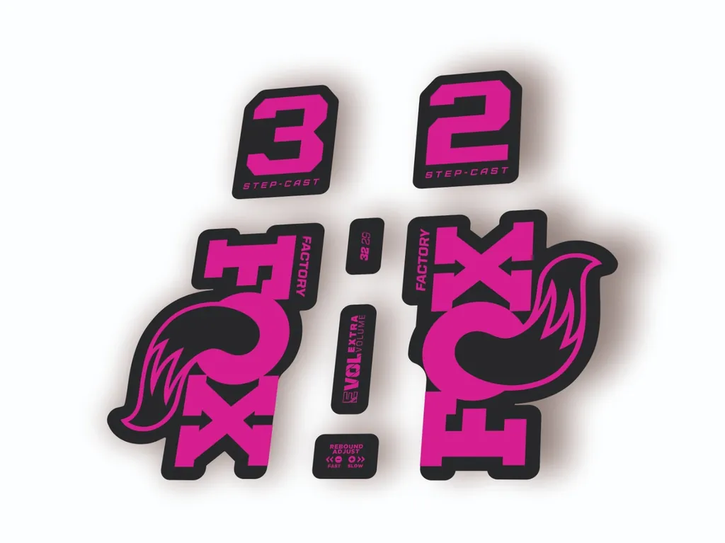 Fox 32 Step Cast 2025 Fork Suspension Factory Decal Sticker Adhesive Pink - 1