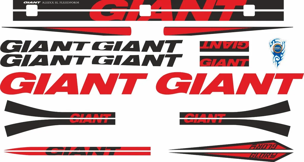 Bicycle Vinyl Stickers – Fits GIANT GLORY Bike Frames – Red - 1