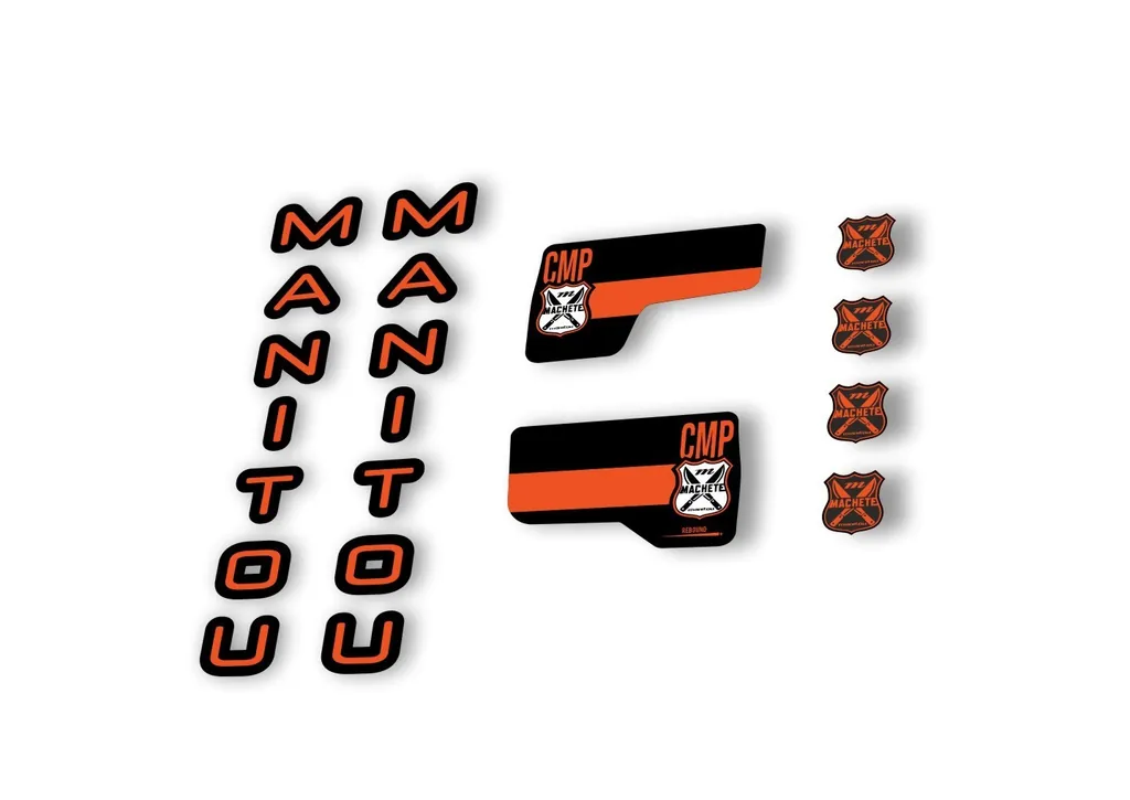 Manitou Machette Comp 2020 Fork Suspension Decal Kit Sticker Set Orange - 1