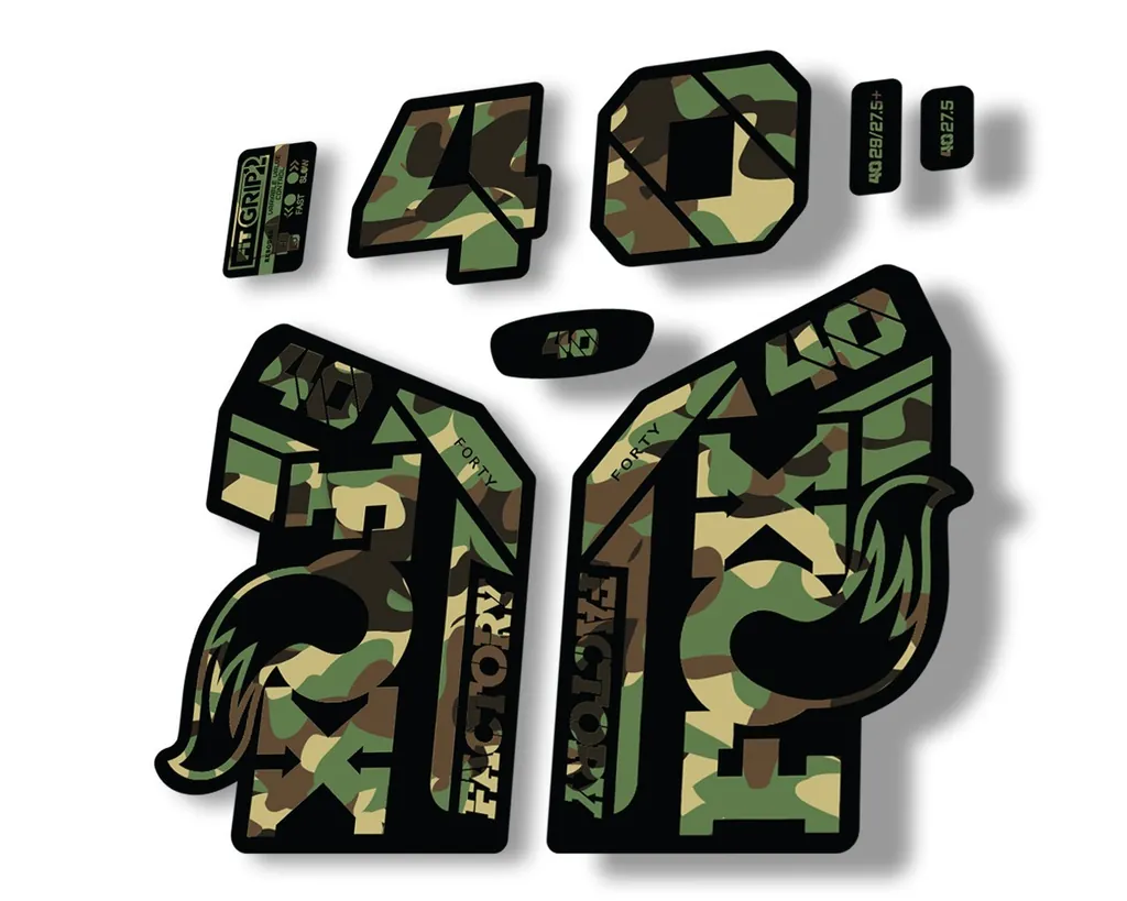 FOX 40 2021 Factory Forks Suspension Decals Sticker Set Adhesive Camo - 1
