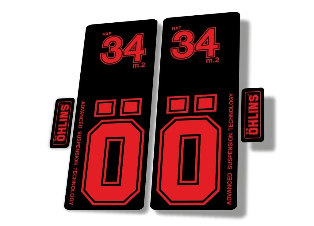 OHLINS RXF 34 M.2 2022 Fork Decal Mountain Bike Cycling Sticker Adhesive Red - 1