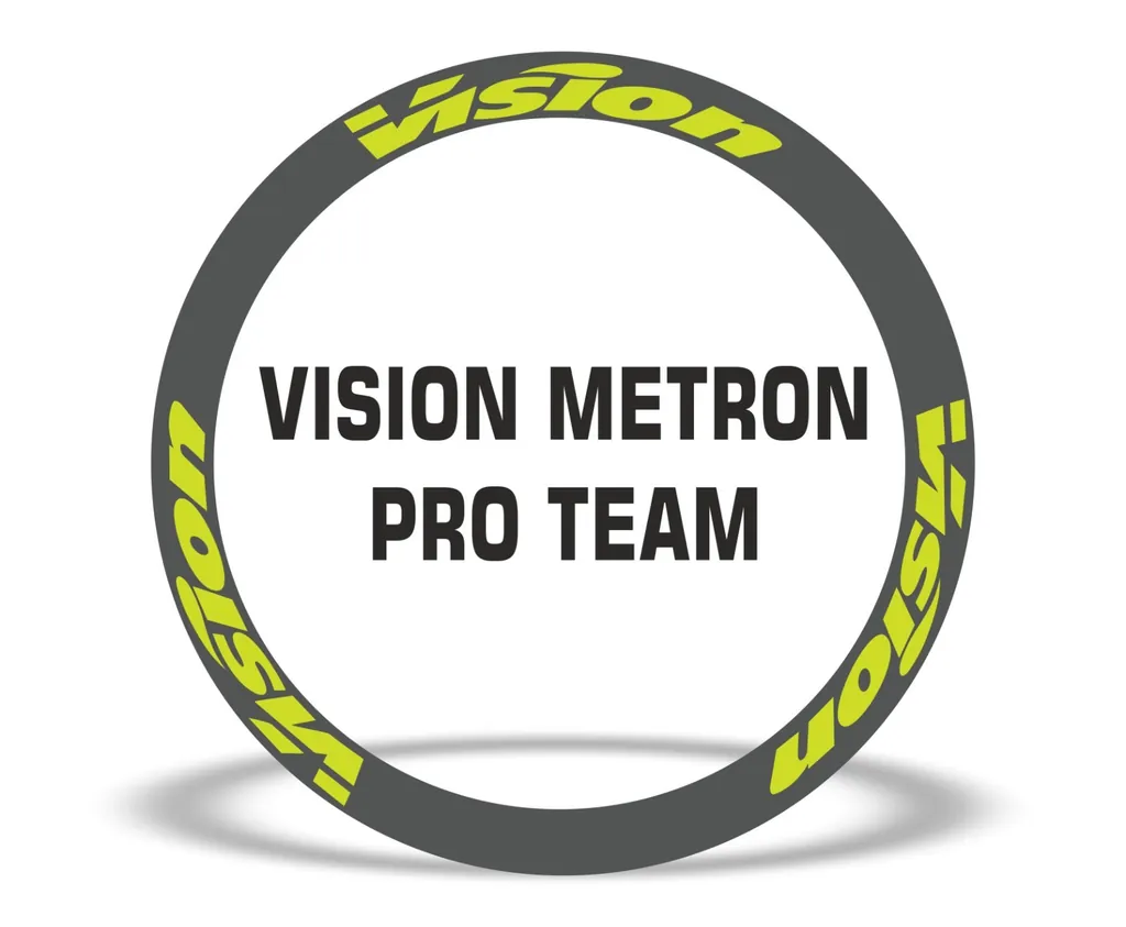 Vision Metron Pro Team Road Bike Rim Decal Wheel Sticker Set Adhesive Lime Green - 1