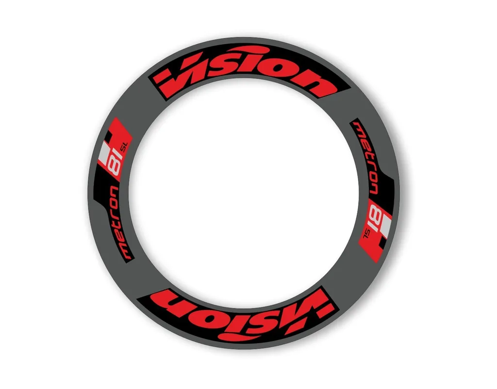 Vision Metron 2019 M81 81 88 Road Bike Wheel Decal Sticker Adhesive Set Red - 1