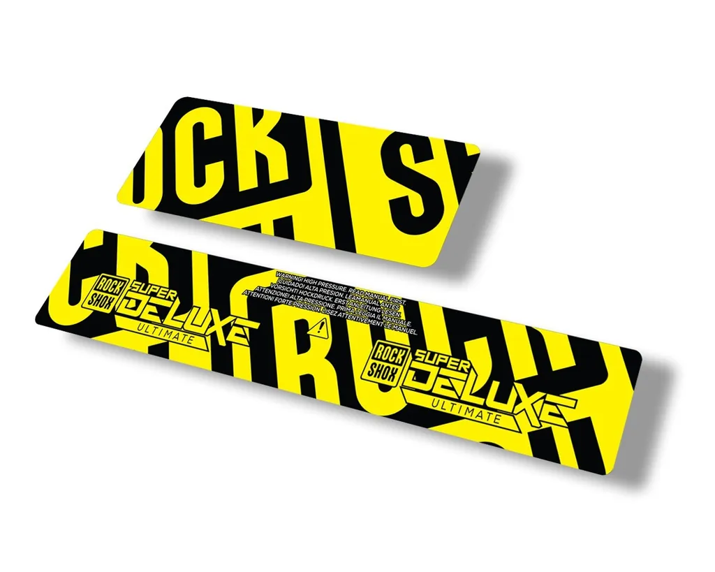 Rock Shox 2021 Super Deluxe Ultimate Rear Shock Decal Sticker Set Yellow - 1