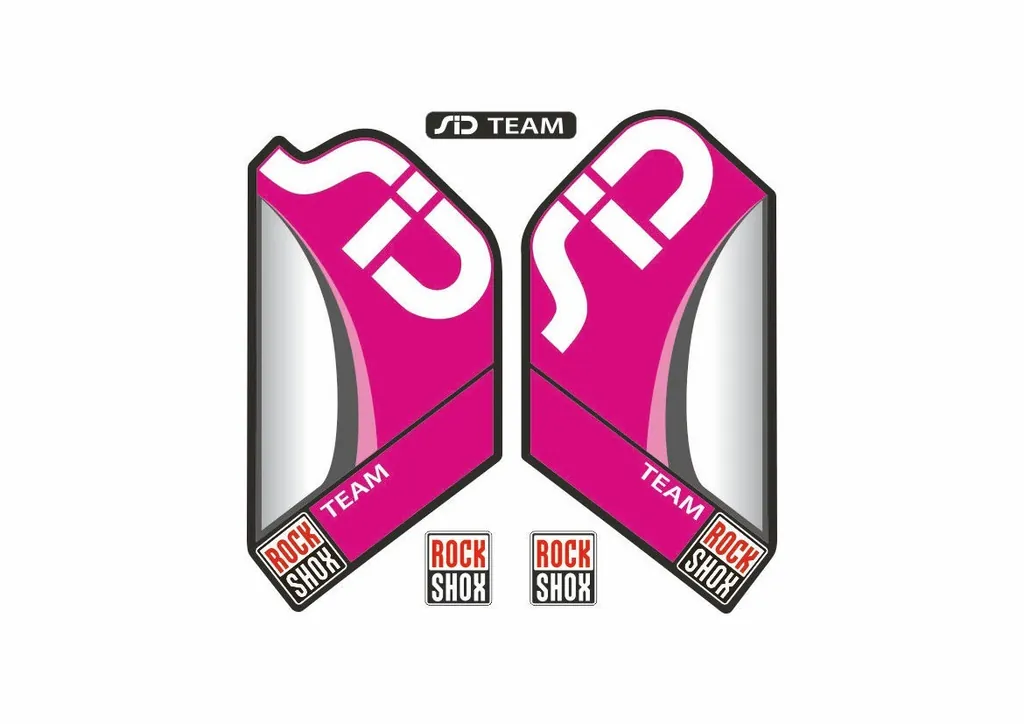 Rock Shox SID Team Mountain Bike Cycling Factory Style Decal Kit Sticker Pink - 1