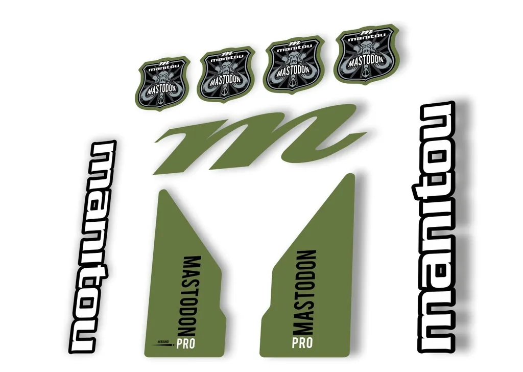 Manitou Mastadon Pro 2017 Fork Suspension Decal Kit Sticker Olive - 1