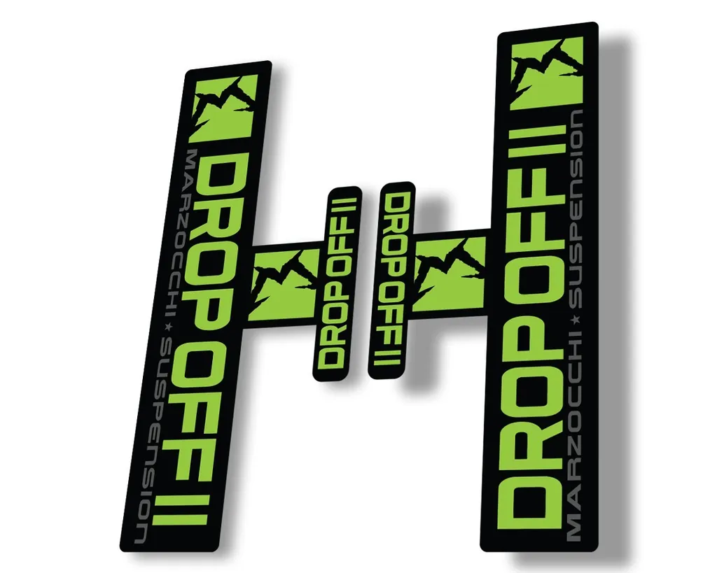 Marzocchi Drop Off II 2 2006 Fork Suspension Sticker Decal Kit Adhesive Green - 1