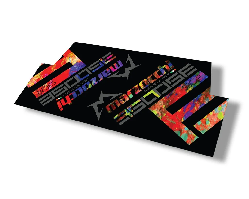 Marzocchi 350 S3C2R 2018 Rear Shock Sticker Decal Kit Adhesive Oil Slick - 1