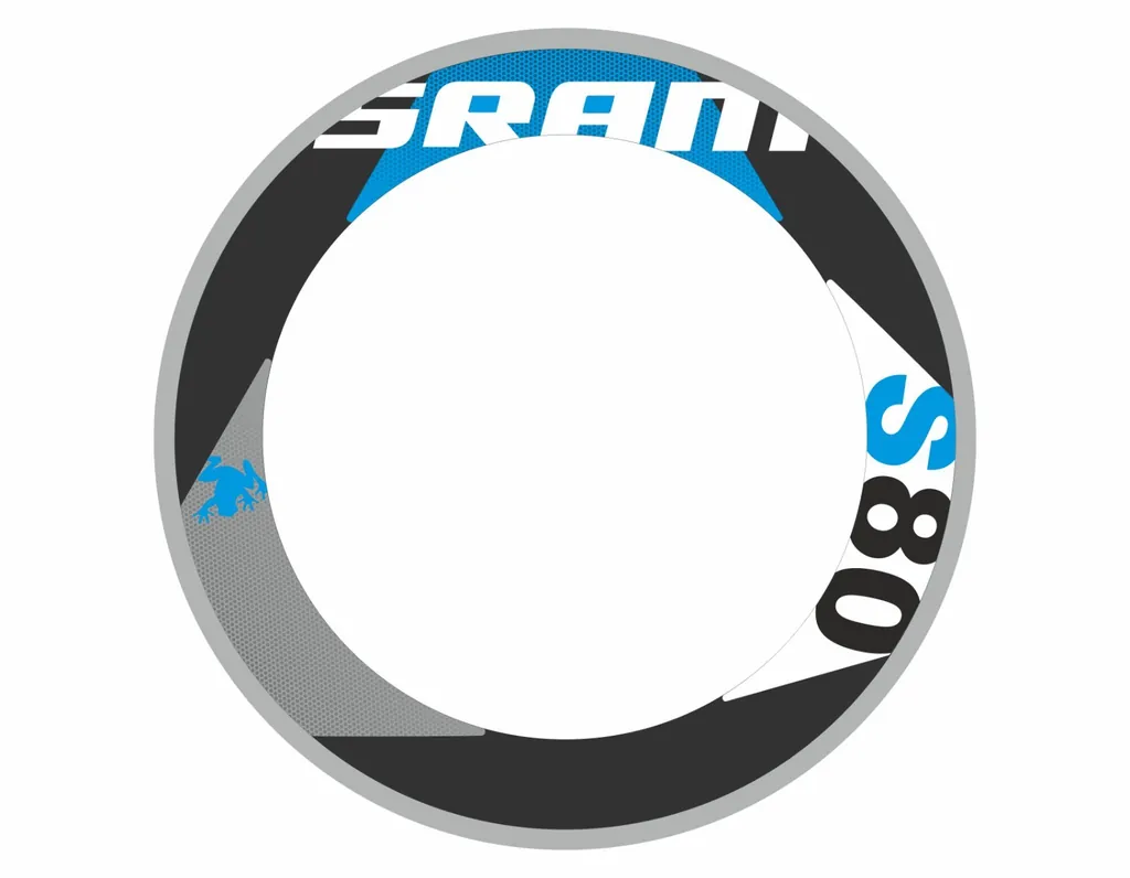 SRAM S80 Wheelset Rim Road Bicycle Decals Stickers Adhesive 2 Set (12 Pcs) Blue - 1