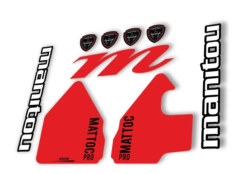 Manitou Mattoc Pro 2017 Fork Suspension Decal Kit Sticker Set Red - 1
