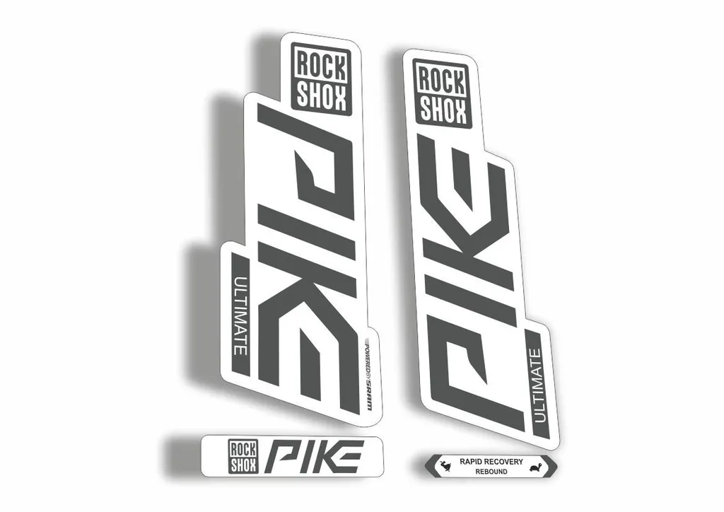 Rock Shox PIKE 2020 ULTIMATE Mountain Bike Cycling Fork Decal Sticker White Gray - 1