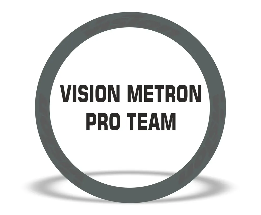 Vision Metron Pro Team Road Bike Rim Decal Wheel Sticker Set Adhesive Gray - 1