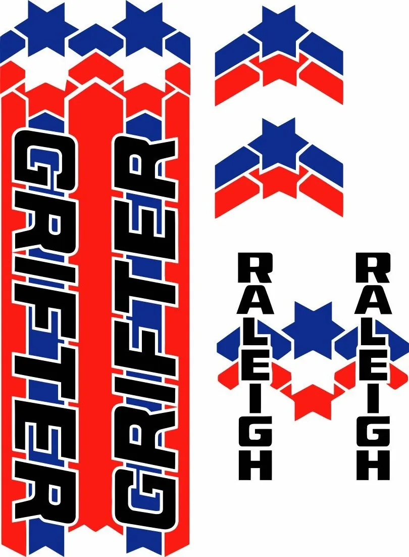 Bicycle Vinyl Stickers – Compatible with RALEIGH Drifter Bikes - 1