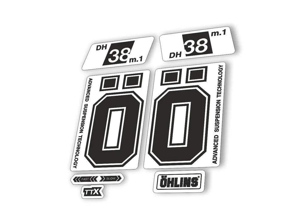 Ohlins DH38 M.1 2022 Fork Decal Mountain Bike Cycling Sticker Adhesive Black - 1