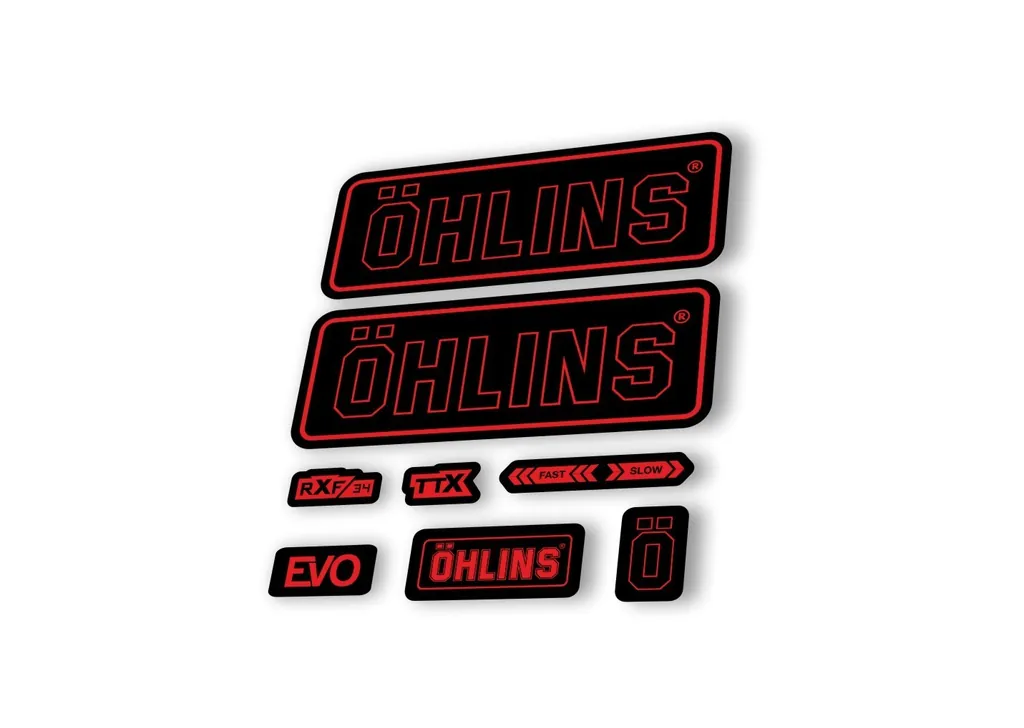 Ohlins RXF34 EVO 2018 Rear Shock Decal Mountain Bike Cycling Sticker Red - 1