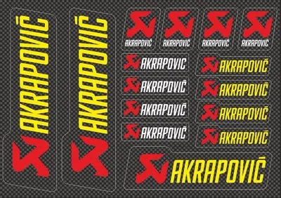 Akrapovic Decals Stickers for Exhaust Graphic Set Vinyl Adhesive 15 Pcs Carbon - 1