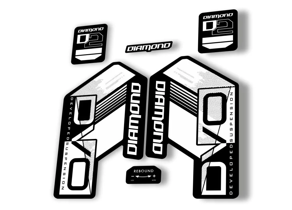 DVO Diamond D2 2020 Fork Suspension Sticker Decal Kit Adhesive White - 1