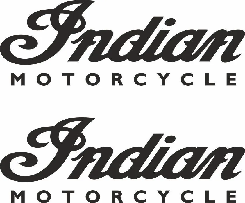 INDIAN MOTORCYLES Vinyl Sticker Decal Adhesive Set 8.4" x 2.9" Black 2 Pcs - 1