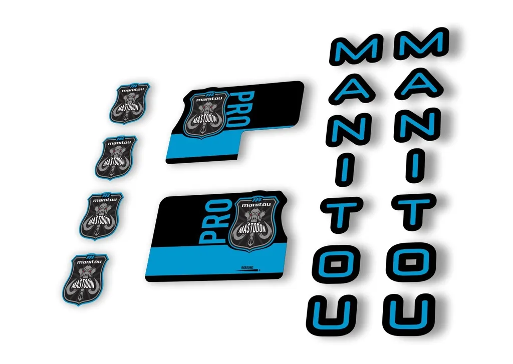 Manitou Mastadon Pro 2020 Fork Suspension Decal Kit Sticker Set Blue - 1