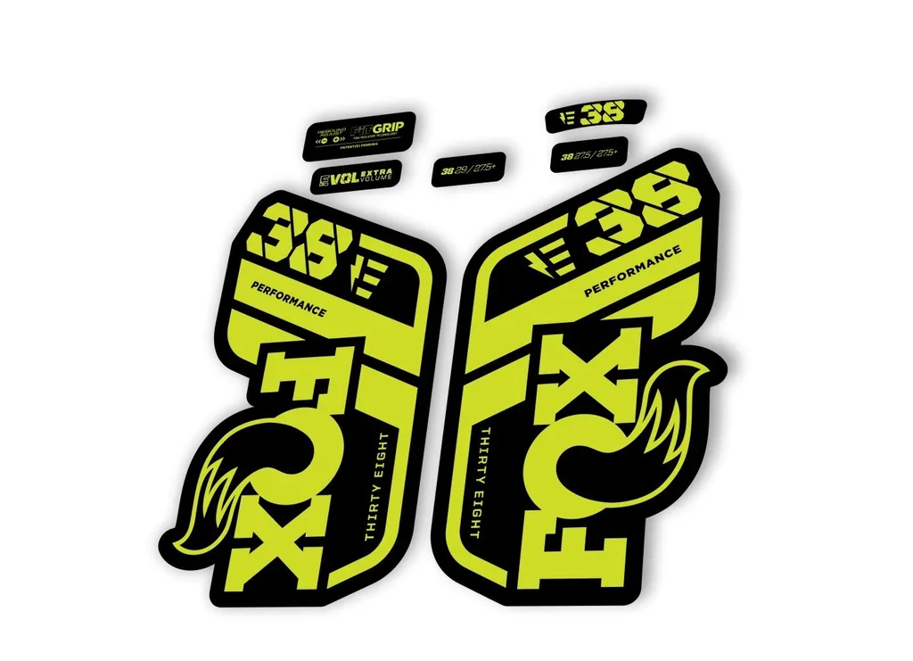 FOX 38 Performance E Bike 2021 Forks Suspension Factory Decal Sticker Lime Green - 1