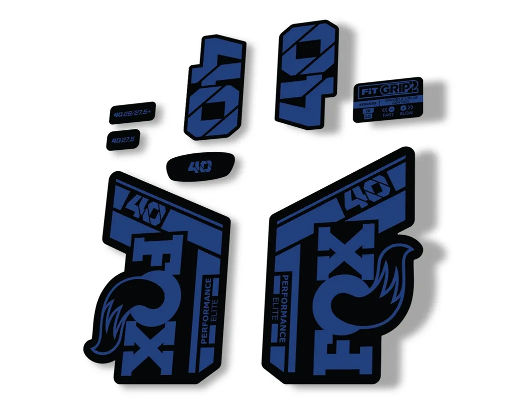 FOX 40 Performance Elite 2021 Fork Decals Suspension Sticker Adhesive Dark Blue - 1