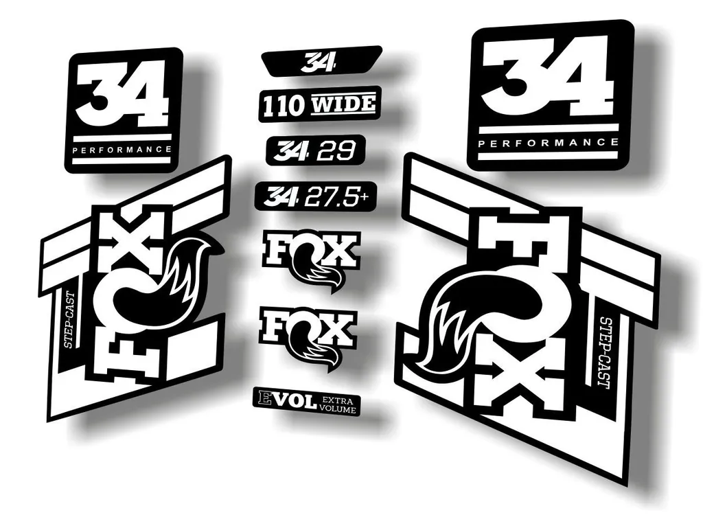 FOX 34 Step Cast SC 2020 Fork Suspension Factory Decal Sticker Set White - 1