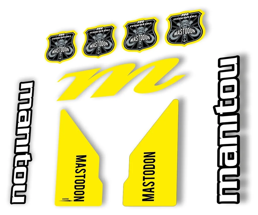 Manitou Mastadon 2017 Fork Suspension Decal Kit Sticker Set Yellow - 1