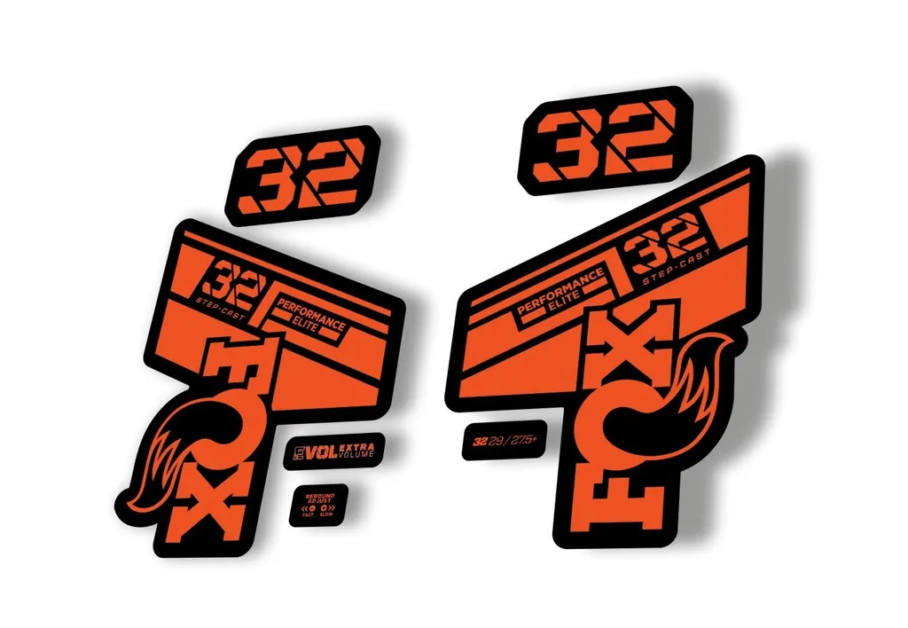 FOX 32 Step Cast Elite 2021 Factory Fork Decals Suspension Sticker Orange - 1