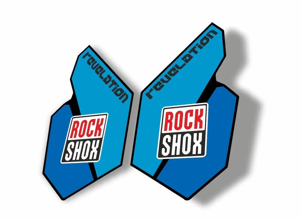 Rock Shox REVELATION 2012 Mountain Bike Cycling Decal Kit Sticker Adhesive Blue - 1
